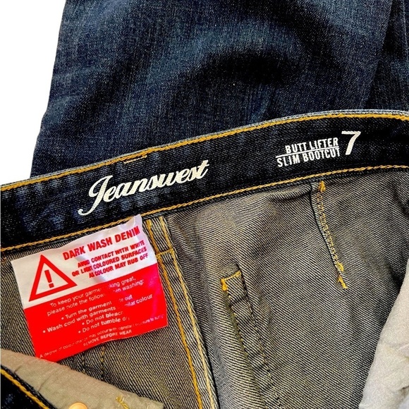 Jeanswest dark wash  butt lifter slim bootcut denim jeans. - Picture 3 of 6